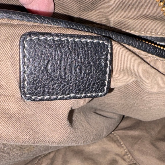 Chloe Black Leather Hobo Bag with Gold Accents - Picture 11 of 12